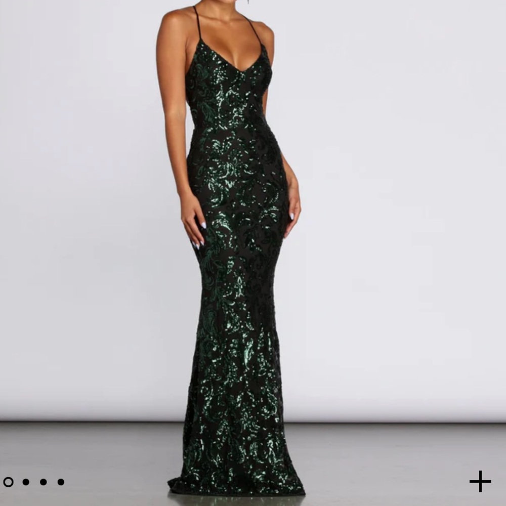 Windsor Sequin Hunter Green Dress